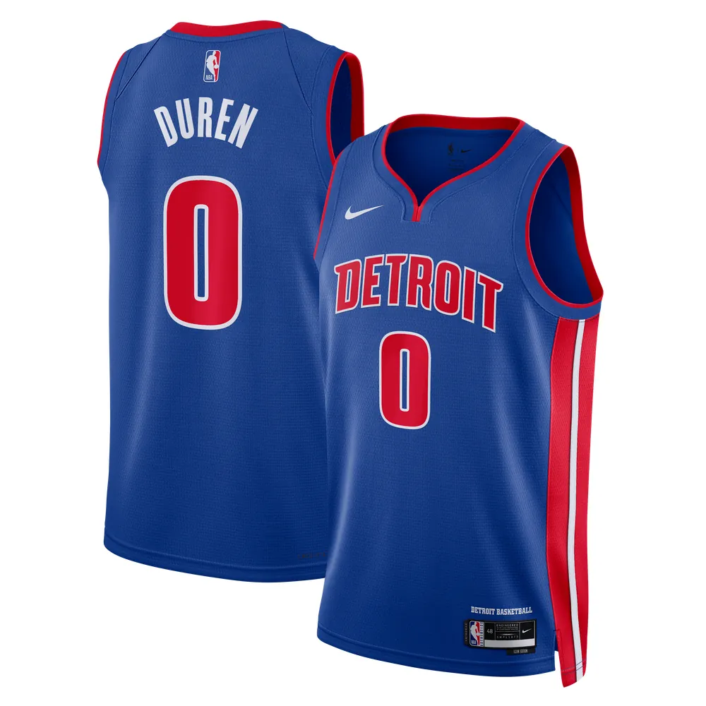 Jalen Duren Detroit Pistons Nike Unisex Swingman Jersey - Icon Edition - Blue