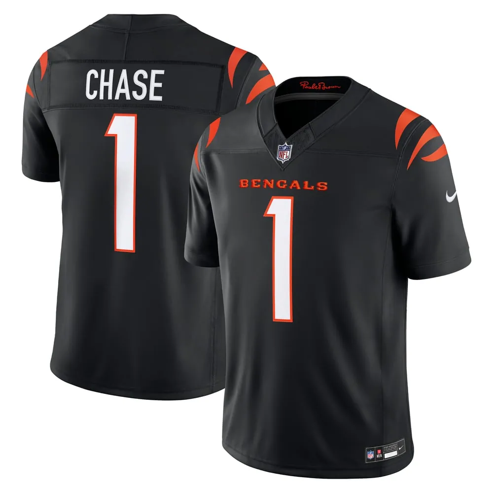 Ja'Marr Chase Cincinnati Bengals Nike Team Vapor F.U.S.E. Stitched Limited Jersey - Black