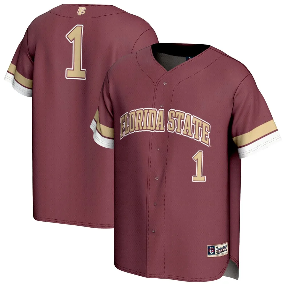 #1 Florida State Seminoles GameDay Greats Unisex Lightweight Collegiate Baseball Fashion Jersey - Garnet
