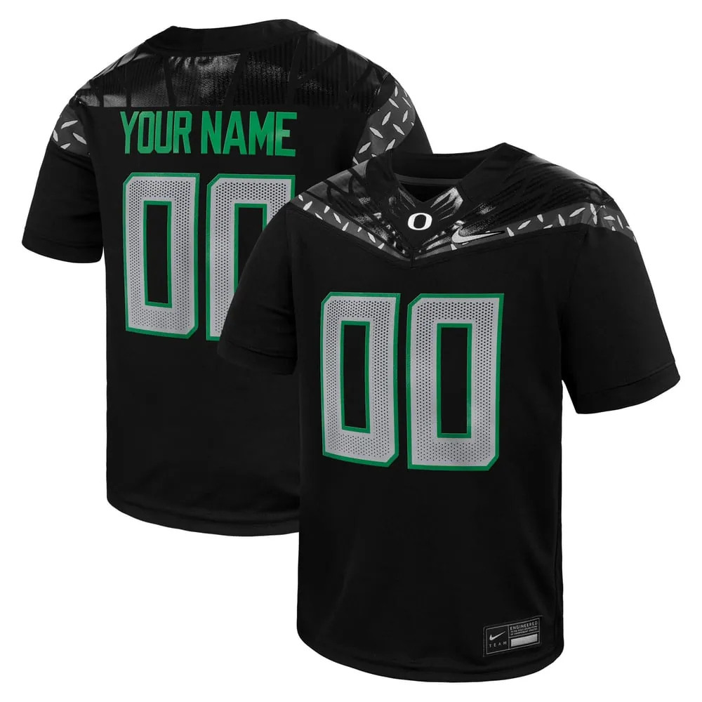 Oregon Ducks Nike Youth Replica Custom Football Jersey - Black