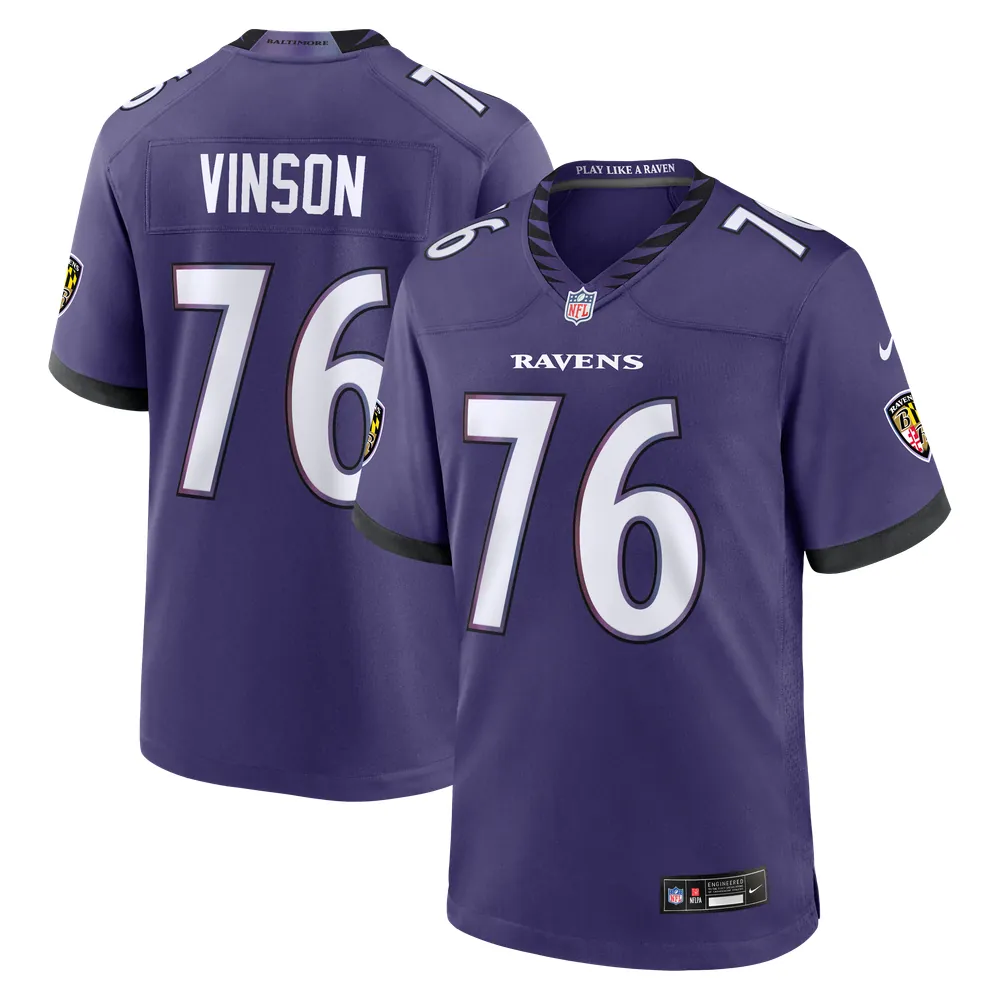 Carson Vinson Baltimore Ravens Nike Team Game Jersey - Purple