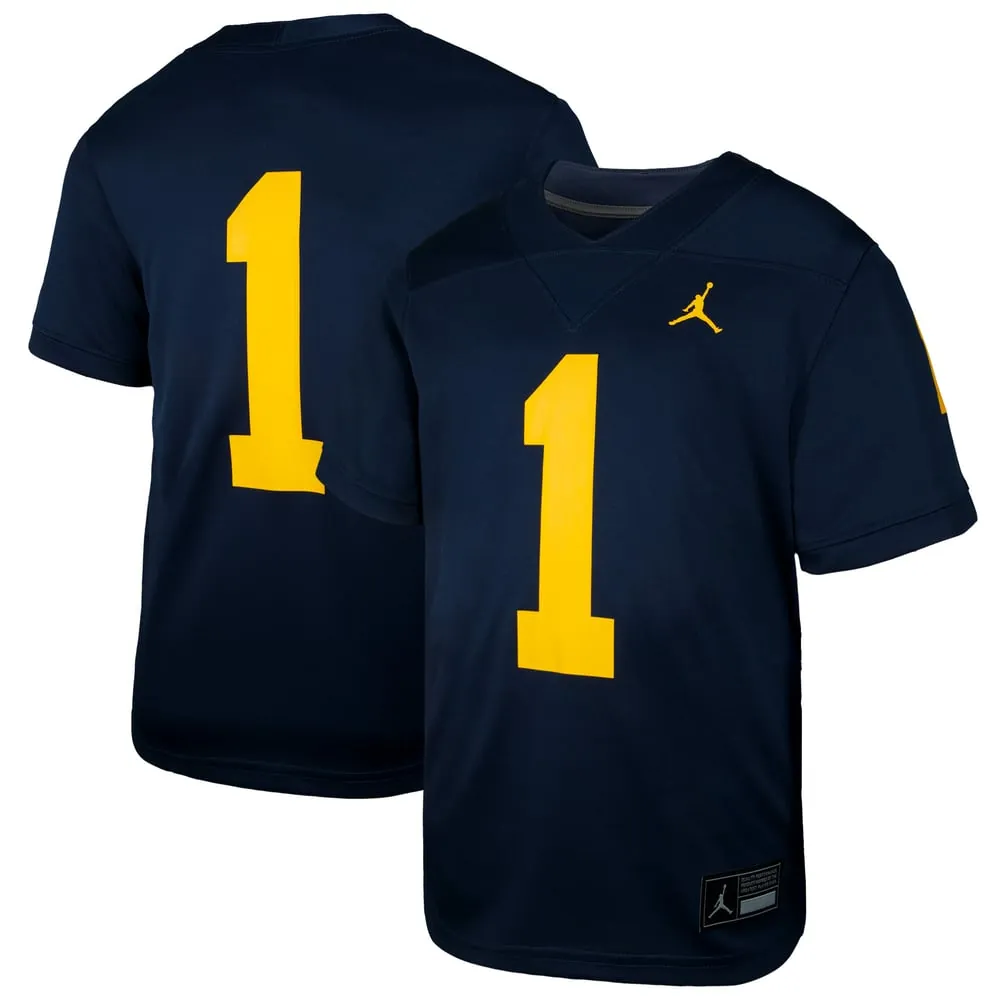 #1 Michigan Wolverines Jordan Brand Preschool Untouchable Replica Game Jersey - Navy