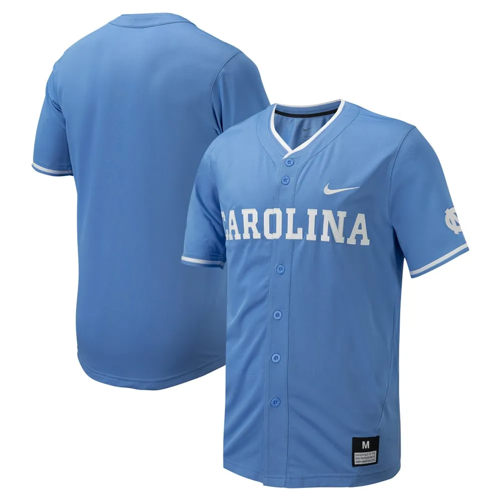 North Carolina Tar Heels Nike Replica Full-Button Baseball Jersey - Carolina Blue