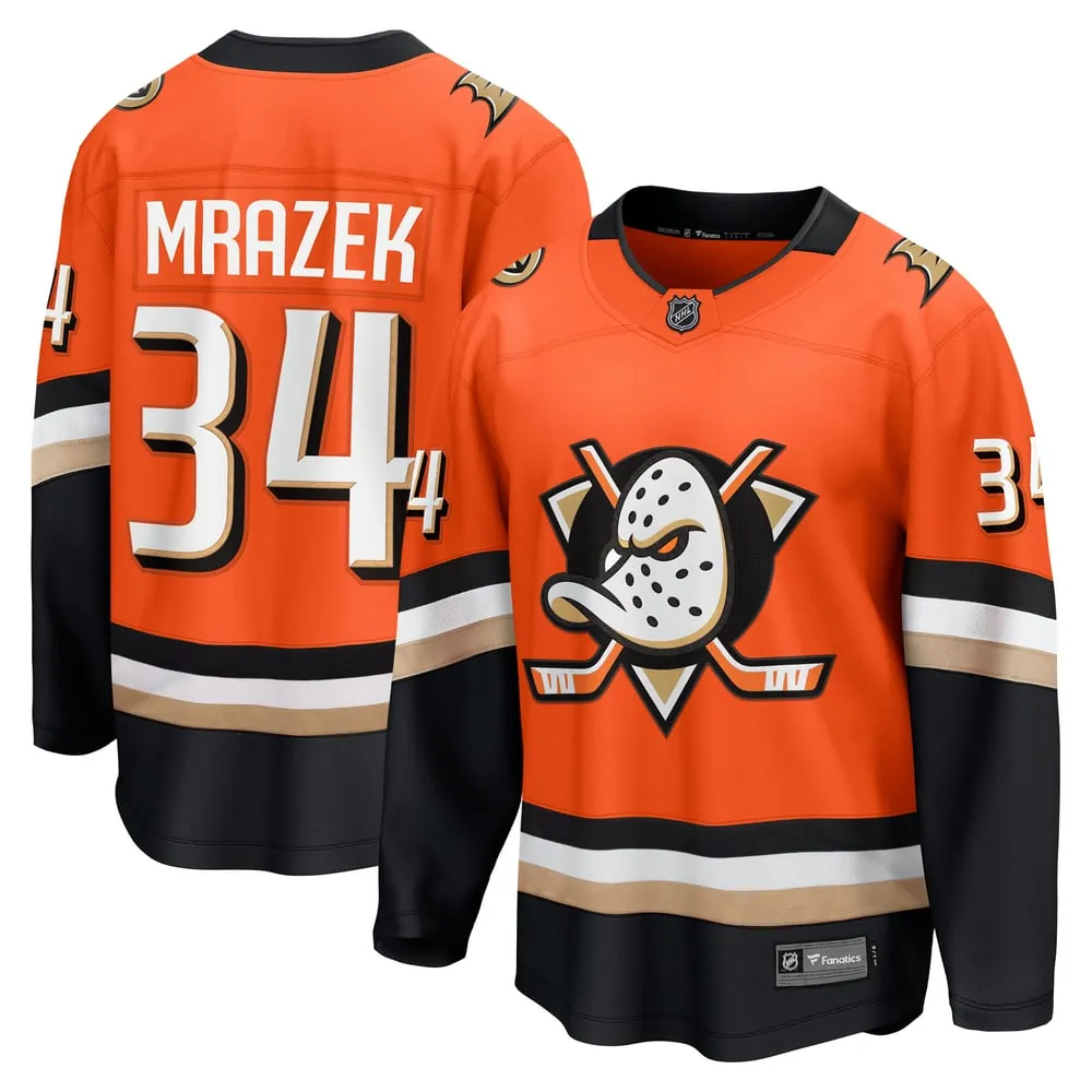 Petr Mrazek Anaheim Ducks Fanatics Home Breakaway Jersey - Orange