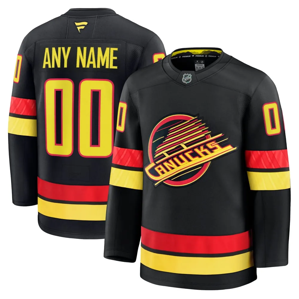 Vancouver Canucks Fanatics Alternate Premium Custom Jersey - Black