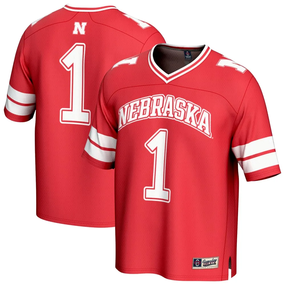 #1 Nebraska Huskers GameDay Greats Lightweight Collegiate Football Fashion Jersey - Scarlet