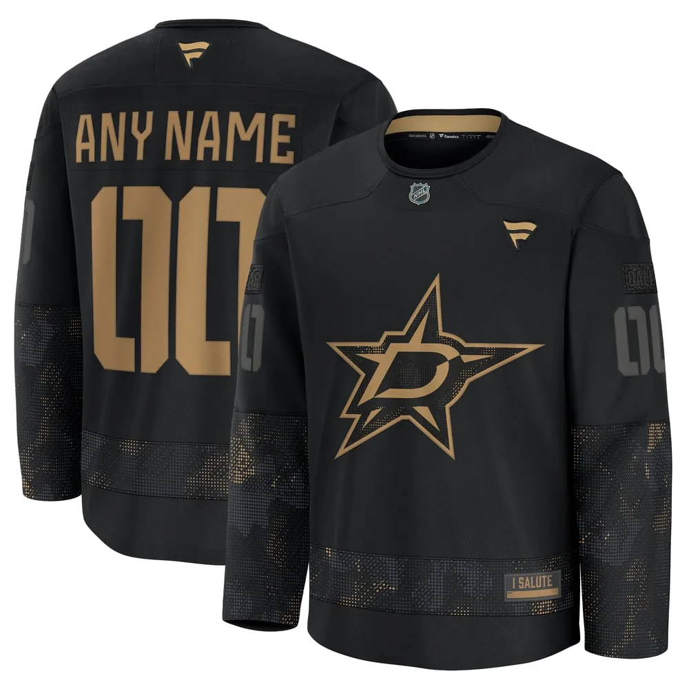 Dallas Stars Fanatics 2024 Military Appreciation Custom Practice Jersey - Black
