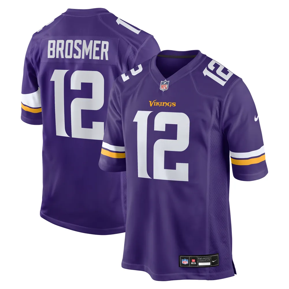 Max Brosmer Minnesota Vikings Nike Team Game Jersey -  Purple