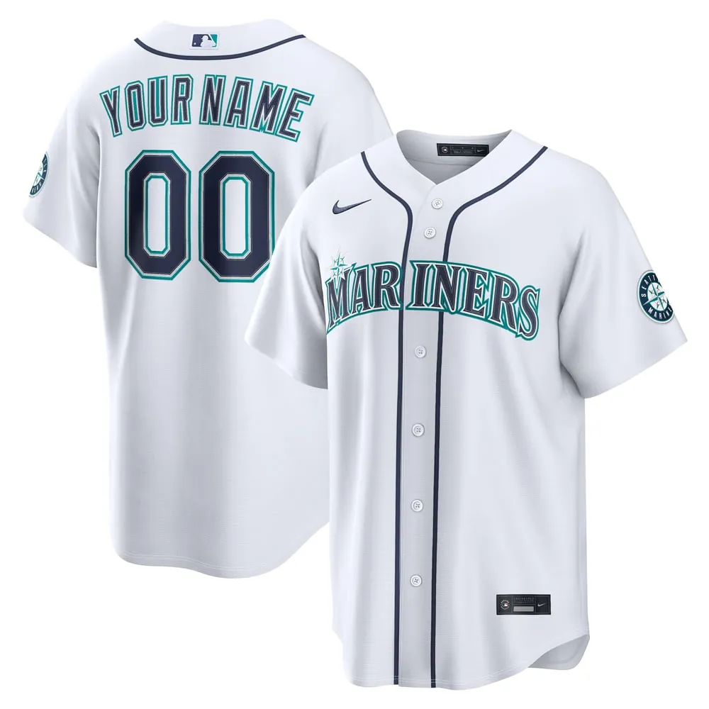 Seattle Mariners Nike Home Stadium Custom Jersey - White