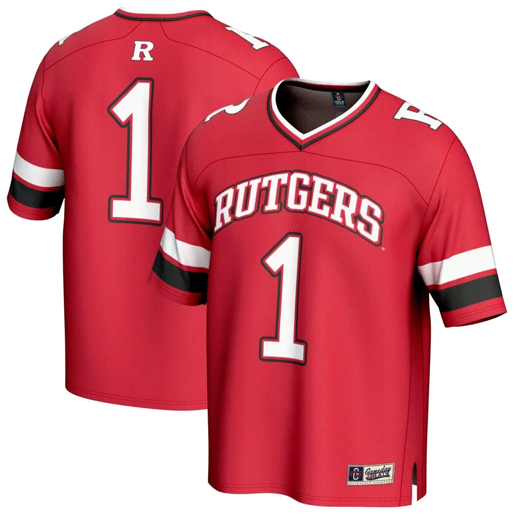 #1 Rutgers Scarlet Knights GameDay Greats Unisex Lightweight Collegiate Football Fashion Jersey - Scarlet
