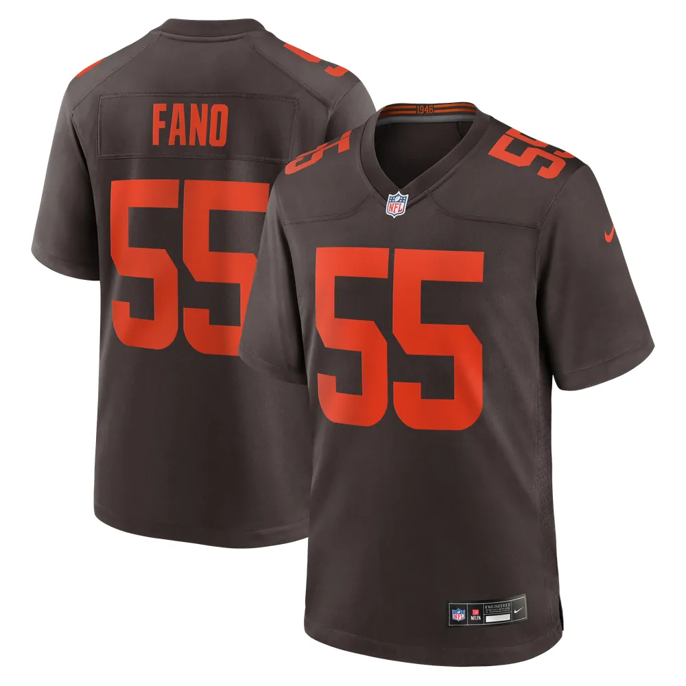 Spencer Fano Cleveland Browns Nike Alternate Game Jersey - Brown