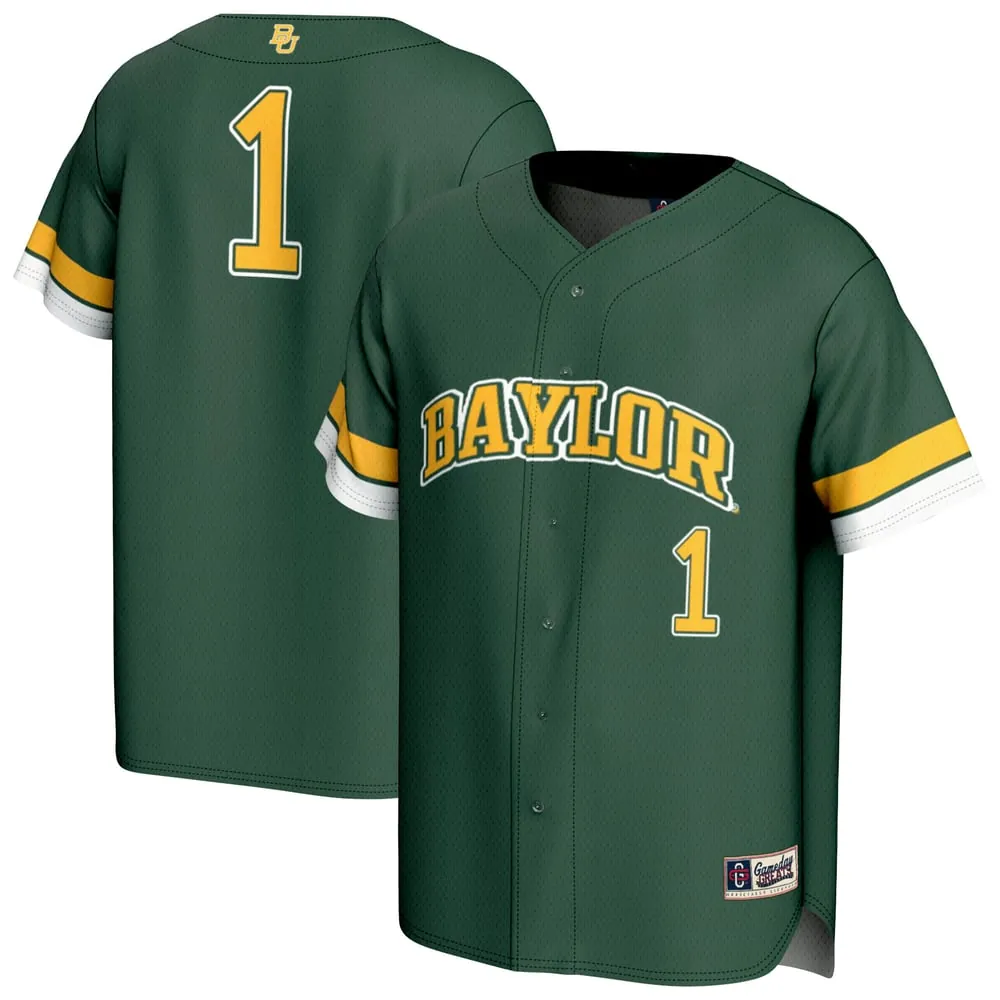 #1 Baylor Bears GameDay Greats Unisex Lightweight Collegiate Baseball Fashion Jersey - Green