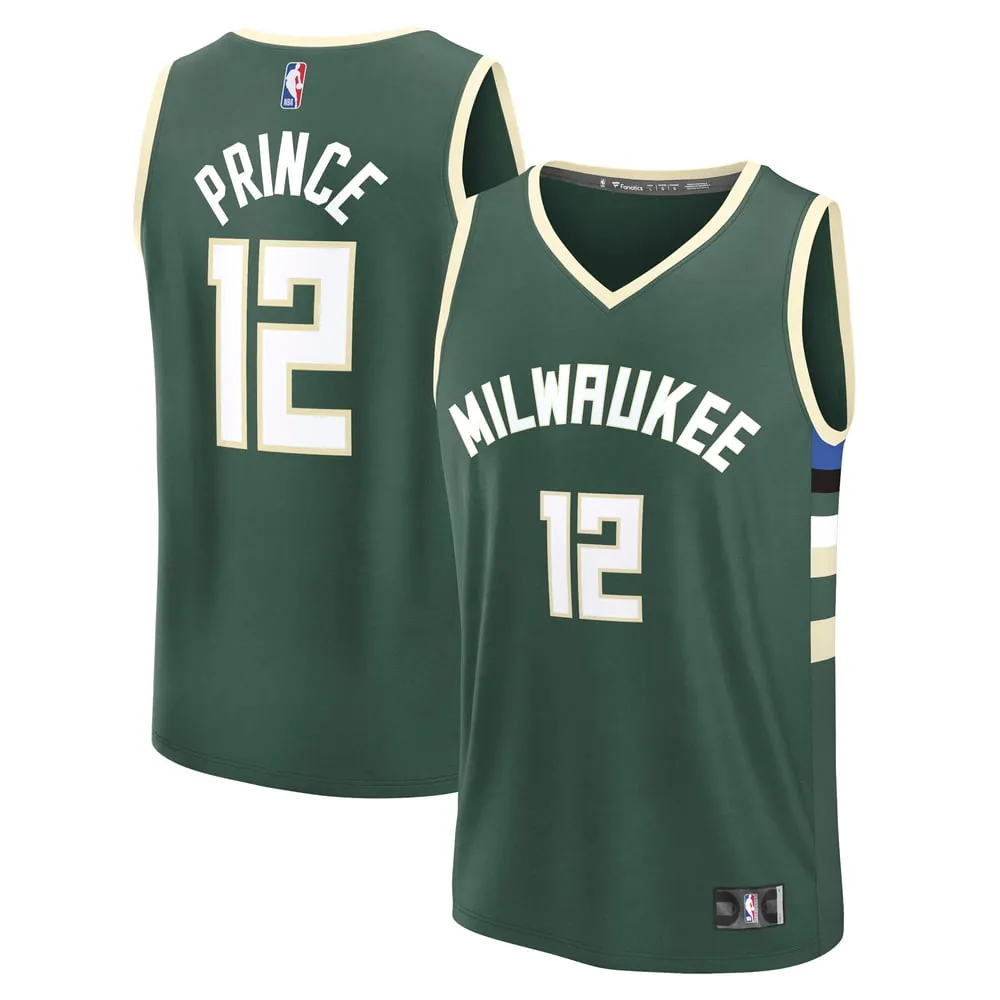 Taurean Prince Milwaukee Bucks Fanatics Fast Break Replica Player Jersey - Icon Edition - Hunter Green