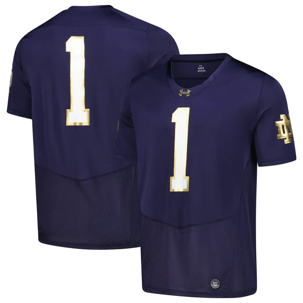 Notre Dame Fighting Irish Under Armour Replica Football Jersey - Navy