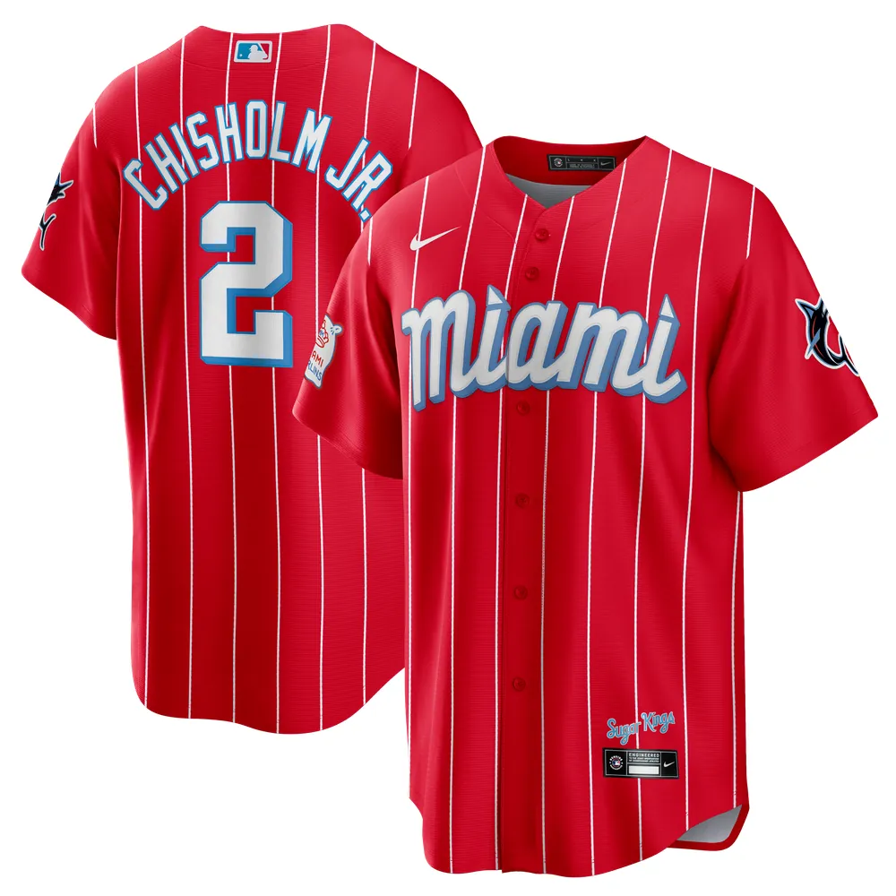 Jazz Chisholm Jr. Miami Marlins Nike City Connect Replica Jersey - Red