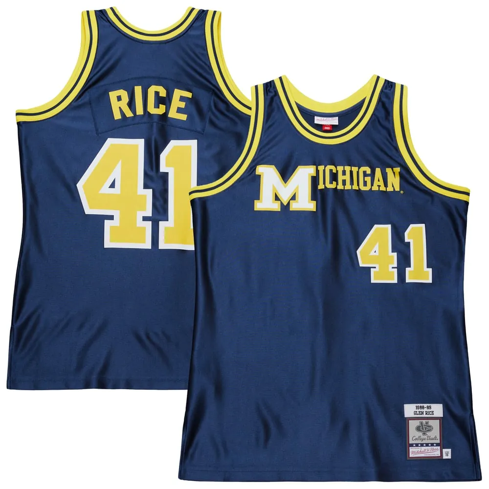 Glen Rice Michigan Wolverines Mitchell & Ness 1988/89 Authentic Jersey - Navy