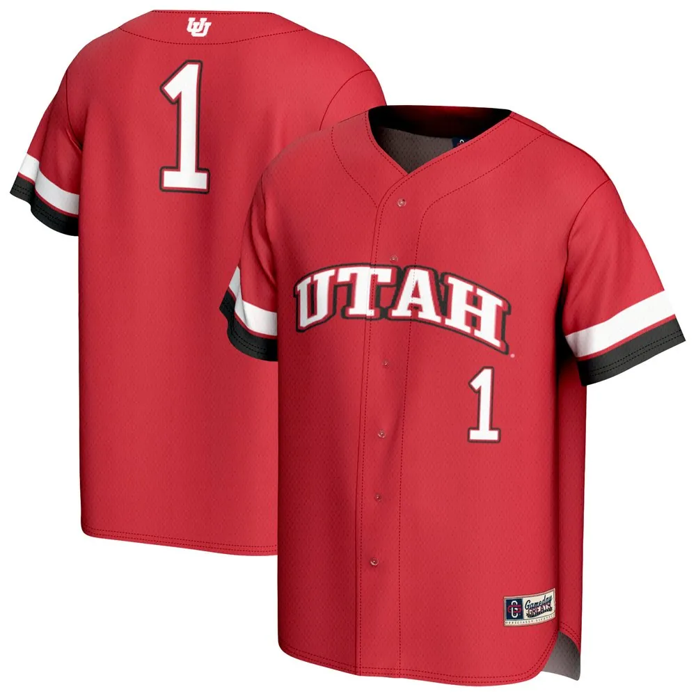 #1 Utah Utes GameDay Greats Unisex Lightweight Collegiate Baseball Fashion Jersey - Red