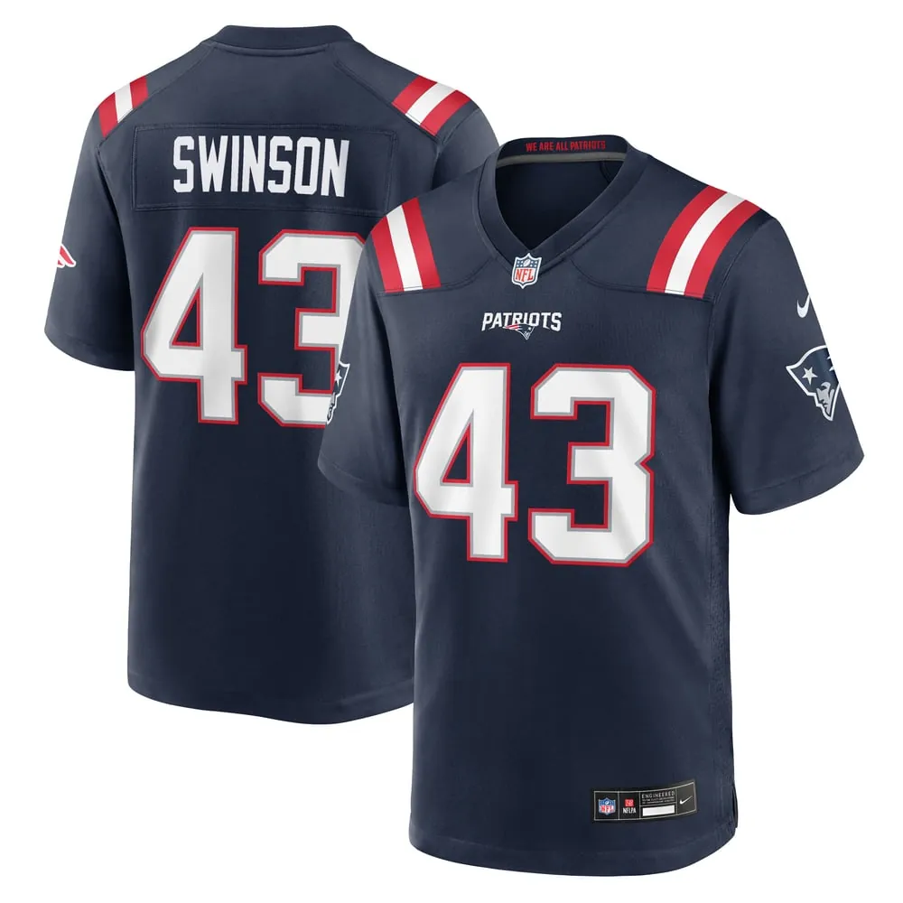 Bradyn Swinson New England Patriots Nike Team Game Jersey - Navy