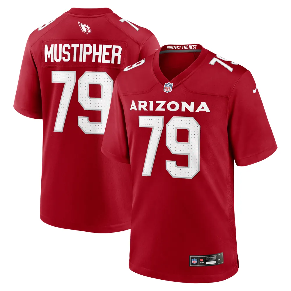 PJ Mustipher Arizona Cardinals Nike Team Game Jersey -  Cardinal