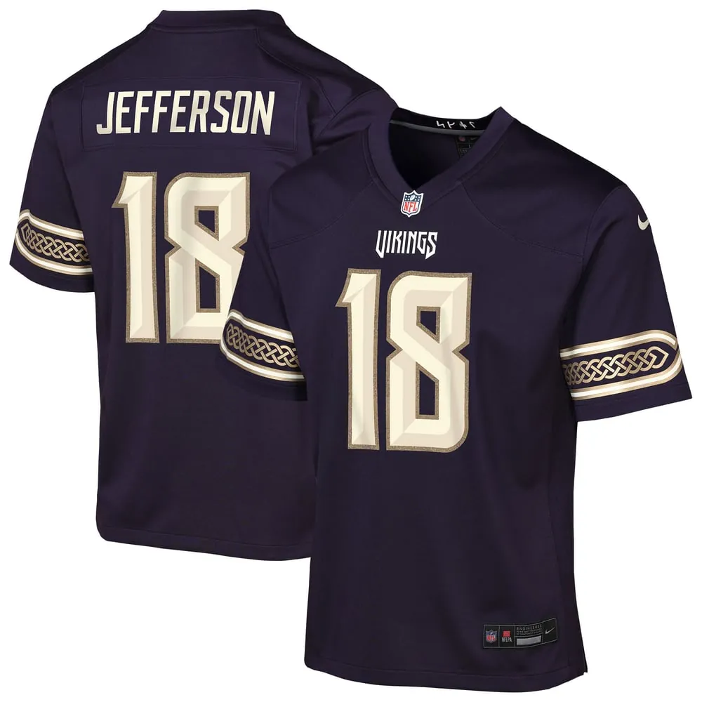 Justin Jefferson Minnesota Vikings Nike Youth 2026 Rivalries Collection Game Jersey - Purple