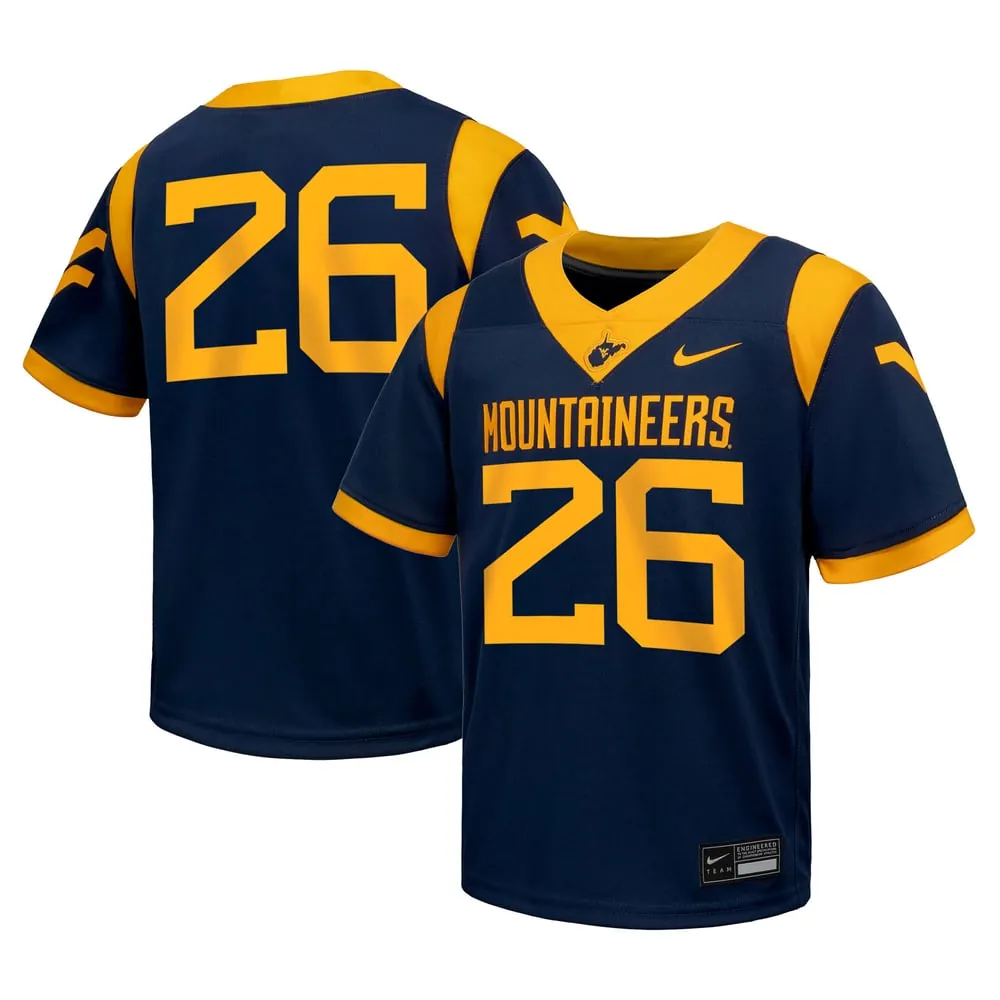 West Virginia Mountaineers Nike Youth  Replica Football Jersey - Navy