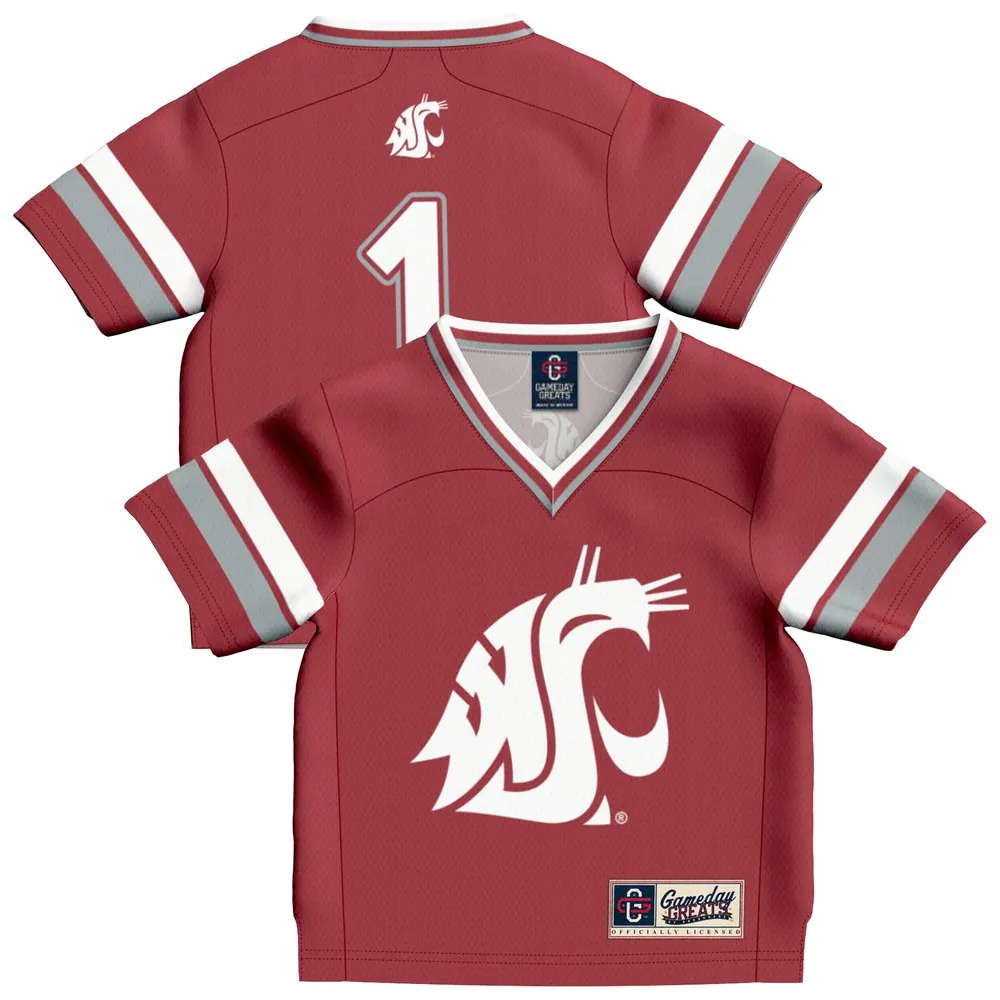 #1 Washington State Cougars GameDay Greats Infant Lightweight Collegiate Football Fashion Jersey - Crimson
