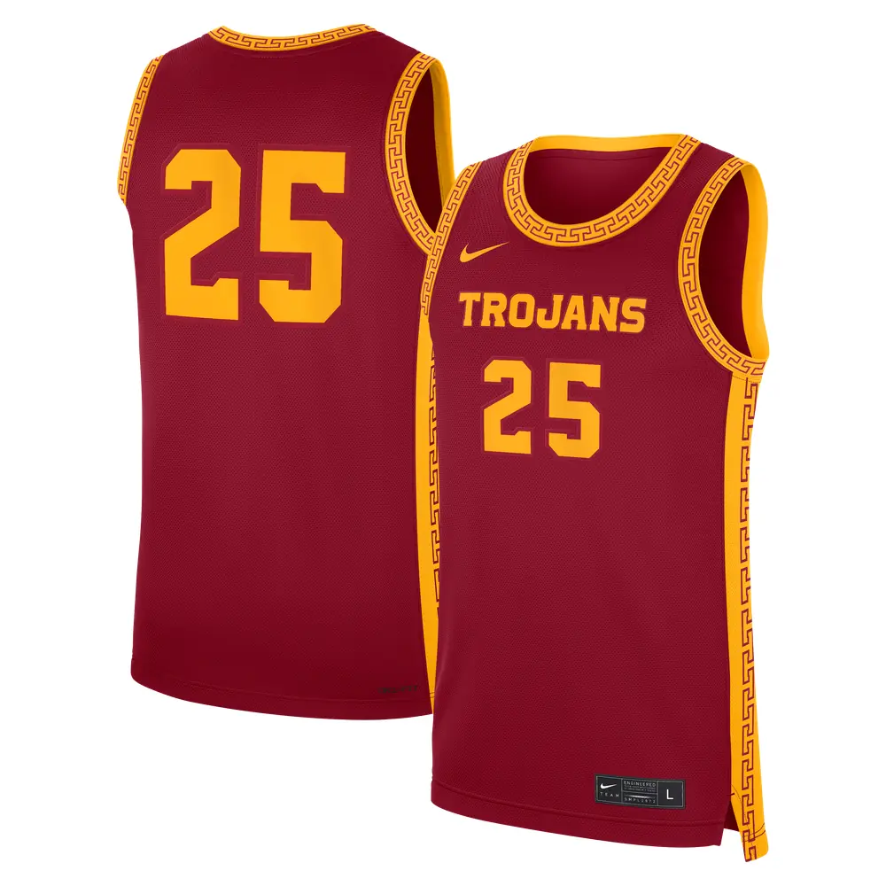 #25 USC Trojans Nike Road Replica Basketball Jersey - Cardinal