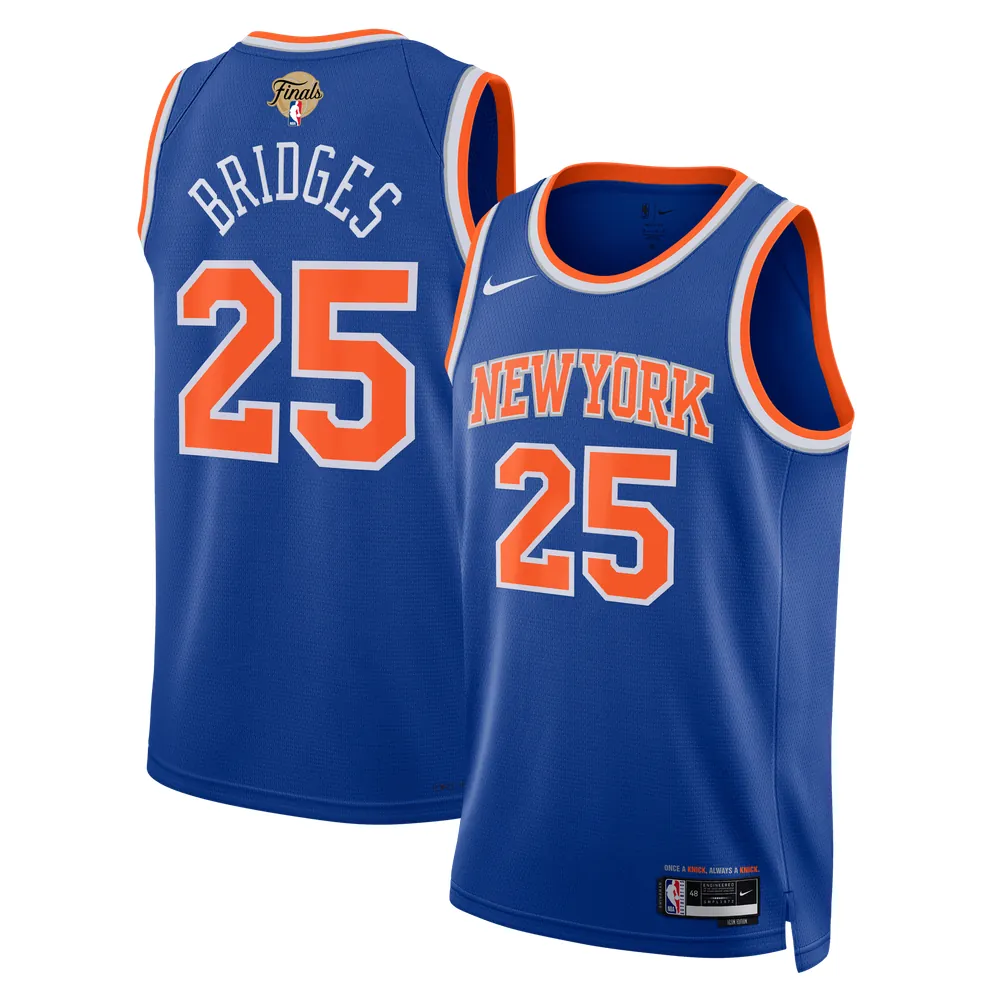Mikal Bridges New York Knicks Nike Unisex 2026 NBA Finals Patch Swingman Jersey - Icon Edition - Blue
