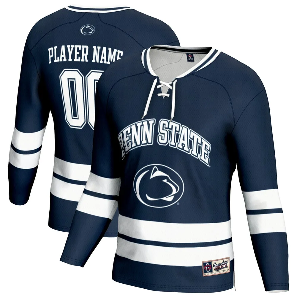 Penn State Nittany Lions GameDay Greats Unisex NIL Pick-A-Player Men's Ice Hockey Lightweight Fashion Jersey - Navy