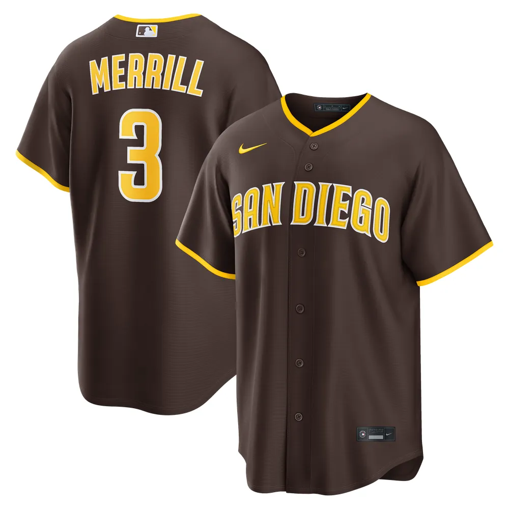 Jackson Merrill San Diego Padres Nike Road Replica Jersey - Brown