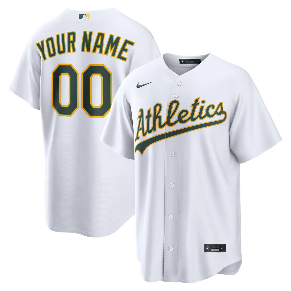 Athletics Nike Home Replica Custom Jersey - White