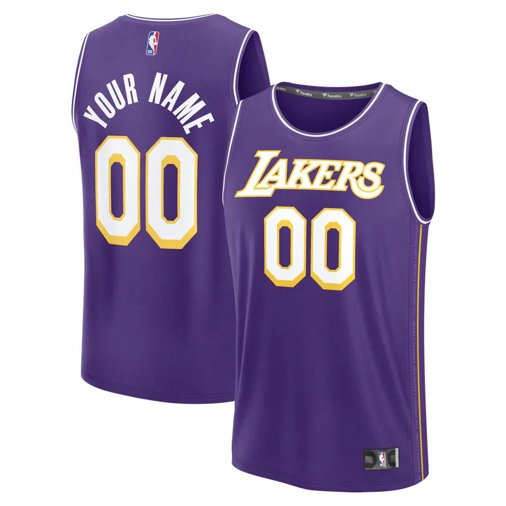 Los Angeles Lakers Fanatics Youth Fast Break Custom Jersey - Statement Edition - Purple