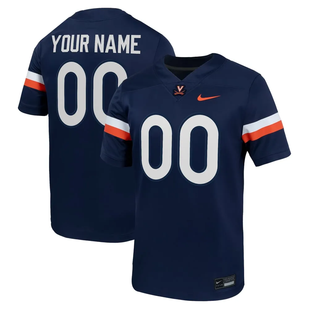 Virginia Cavaliers Nike Custom Football Game Jersey - Navy